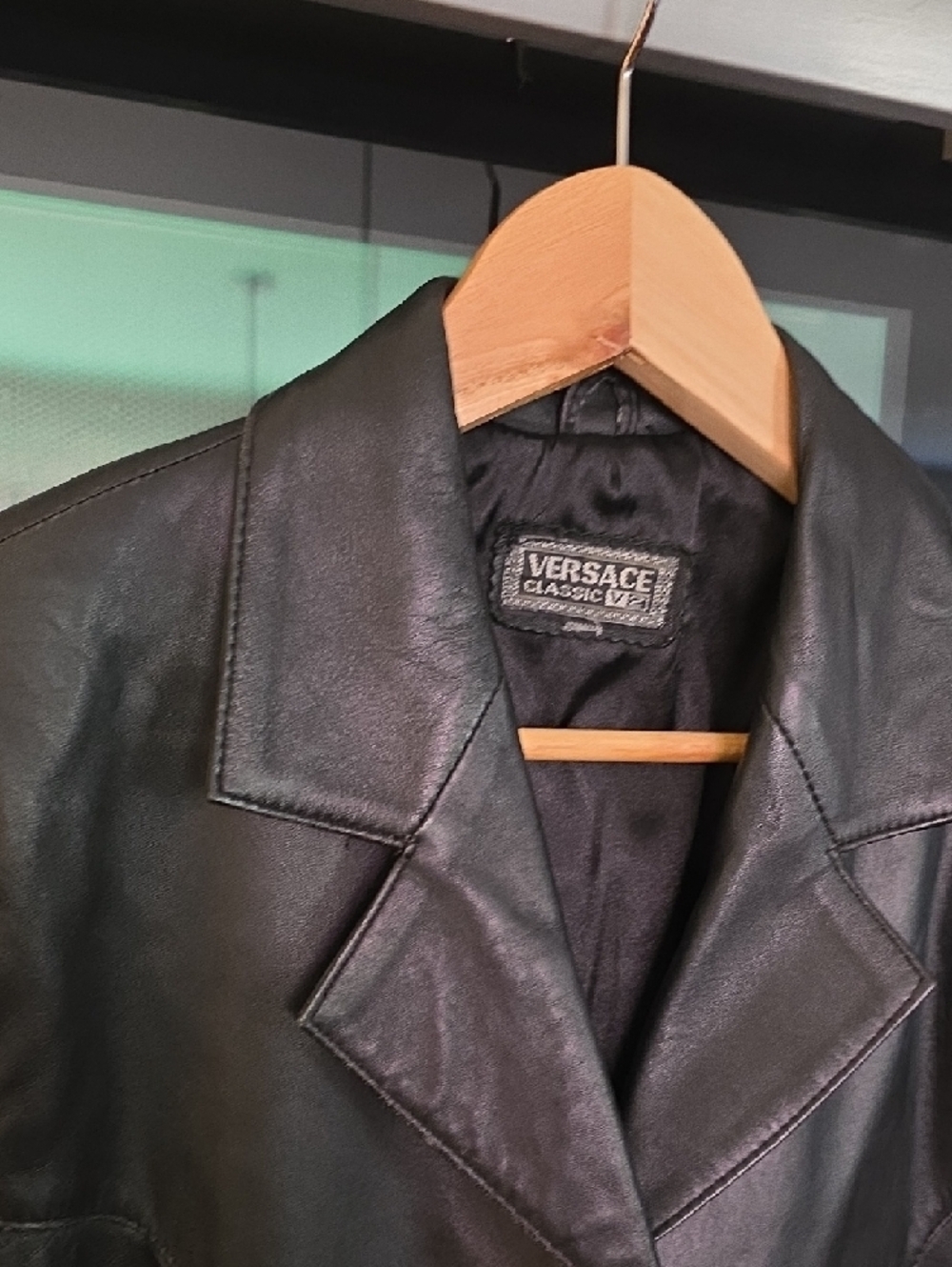 Versace Collection Black Leather Women's Blazer Jacket - Picture 2 of 6